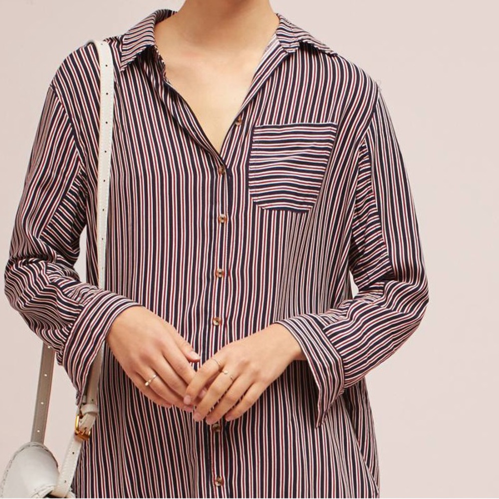 Maeve for Anthropologie Poplin Striped shirt